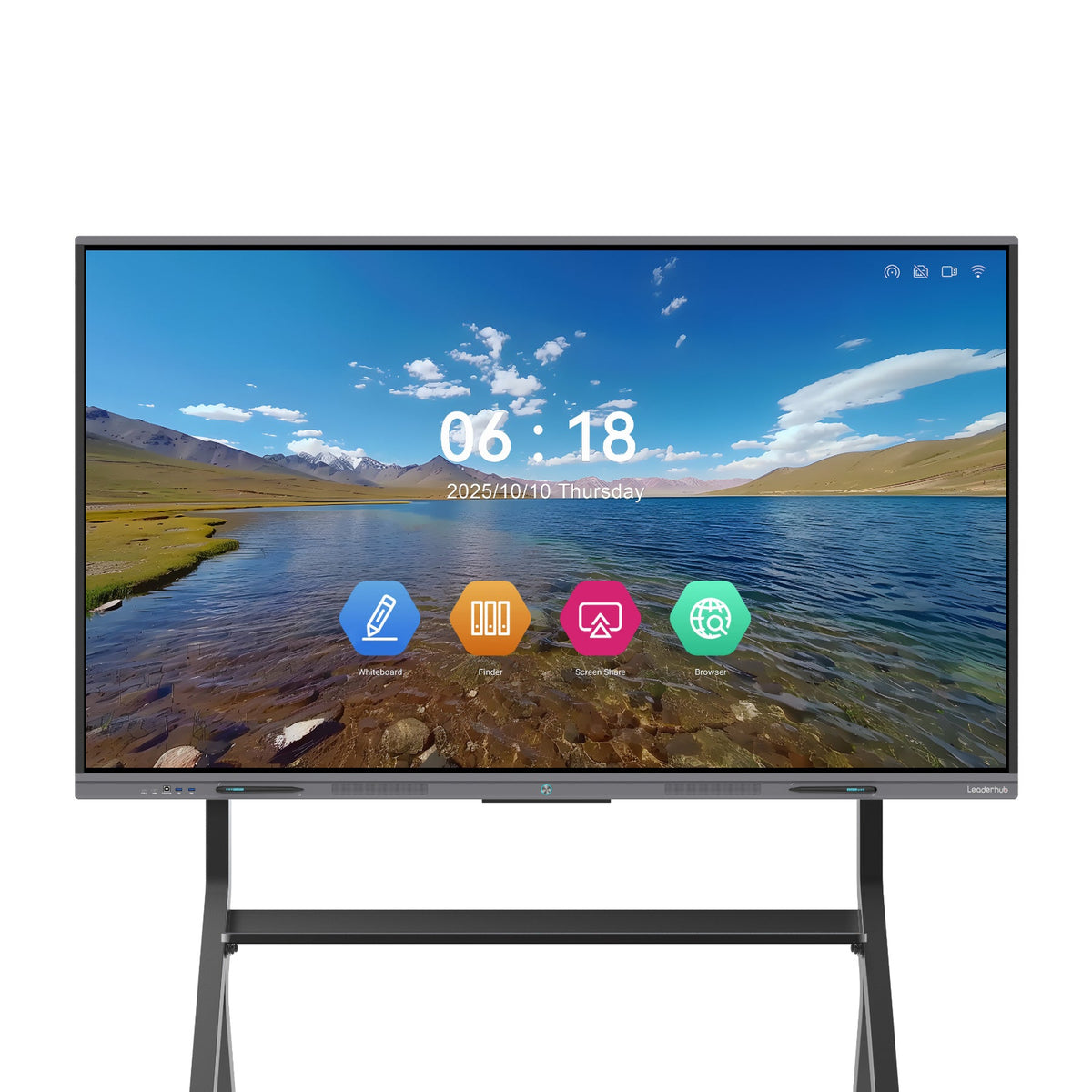 LeaderHub L86ZM interactive whiteboard on a floor stand